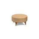 Levi Round Footstool in Barley Citrus Fabric