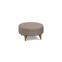 Levi Round Footstool in Barley Coffee Fabric