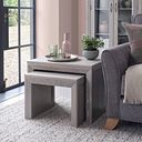 Willow Light Grey Nest of 2 Tables - Solid Oak