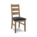 Linear Antique Finish Oak Chair with Verona Charcoal Fabric Seat