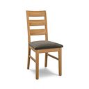 Linear Natural Oak Chair with Verona Chocolate Fabric Seat