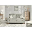 Lorenzo 2 Seater Sofa in Paolo Truffle Fabric with Oyster Scatter Cushions