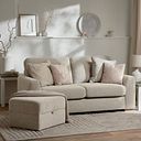 Ludlow 2 Seater Sofa in Ceriale Biscuit Fabric with Truffle Scatter Cushions