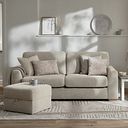Ludlow 3 Seater Sofa in Ceriale Biscuit Fabric with Truffle Scatter Cushions