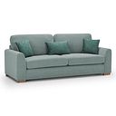 Ludlow 4 Seater Sofa in Ceriale Aqua Fabric with Forest Scatter Cushions