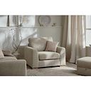 Ludlow Armchair in Ceriale Biscuit Fabric with Truffle Scatter Cushion