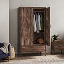 Madison Solid Hardwood and Metal Double Wardrobe