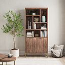 Madison Solid Hardwood and Metal Tall Bookcase