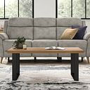 Maine Natural Solid Oak & Metal Coffee Table