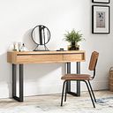 Maine Natural Solid Oak & Metal Dressing Table