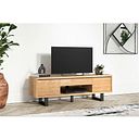 Maine Natural Solid Oak & Metal Extra Large TV Unit