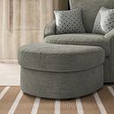 Malvern Half Moon Footstool in Olive Green fabric