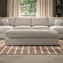 Malvern Large Fender Footstool in Beige fabric