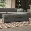 Malvern Large Fender Footstool in Olive Green fabric