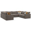 Malvern Large U-Shape Modular Corner Sofa in Brown fabric - Group 11