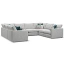 Malvern Large U-Shape Modular Corner Sofa in Silver fabric - Group 11