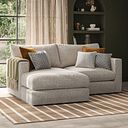 Malvern Modular 2 Seater Left Hand Compact Chaise Sofa in Beige fabric - Group 12