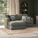 Malvern Modular 2 Seater Left Hand Compact Chaise Sofa in Olive Green fabric - Group 12