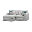 Malvern Modular 2 Seater Left Hand Compact Chaise Sofa in Silver fabric - Group 12