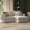 Malvern Modular 2 Seater Right Hand Compact Chaise Sofa in Beige fabric - Group 13
