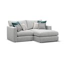 Malvern Modular 2 Seater Right Hand Compact Chaise Sofa in Silver fabric - Group 13