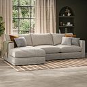 Malvern Modular 3 Seater Left Hand Chaise Sofa in Beige fabric - Group 14