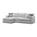 Malvern Modular 3 Seater Left Hand Chaise Sofa in Silver fabric - Group 14