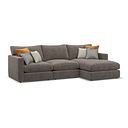 Malvern Modular 3 Seater Right Hand Chaise Sofa in Brown fabric - Group 15