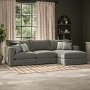 Malvern Modular 3 Seater Right Hand Chaise Sofa in Olive Green fabric - Group 15