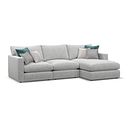 Malvern Modular 3 Seater Right Hand Chaise Sofa in Silver fabric - Group 15