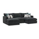 Malvern Modular 3 Seater U-Shape Chaise Sofa in Charcoal fabric - Group 16