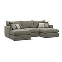 Malvern Modular 3 Seater U-Shape Chaise Sofa in Olive Green fabric - Group 16