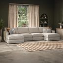 Malvern Modular 4 Seater U-Shape Chaise Sofa in Beige fabric - Group 17