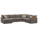 Malvern  Modular 6 Seater Left Hand Corner Sofa with Chaise in Brown fabric - Group 18