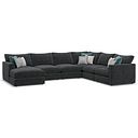 Malvern  Modular 6 Seater Left Hand Corner Sofa with Chaise in Charcoal fabric - Group 18