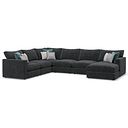 Malvern Modular 6 Seater Right Hand Corner Sofa with Chaise in Charcoal fabric - Group 19