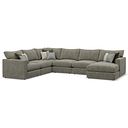Malvern Modular 6 Seater Right Hand Corner Sofa with Chaise in Olive Green fabric - Group 19