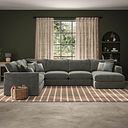 Malvern Modular 6 Seater Right Hand Corner Sofa with Chaise in Olive Green fabric - Group 19