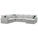 Malvern Modular 6 Seater Right Hand Corner Sofa with Chaise in Silver fabric - Group 19
