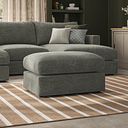 Malvern Small Fender Footstool in Olive Green fabric