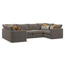 Malvern Small U-Shape Modular Corner Sofa in Brown fabric - Group 10