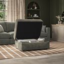 Malvern Storage Footstool in Olive Green fabric