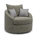 Malvern Swivel Cuddler Chair in Olive Green fabric
