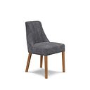 Marlene Upholstered Chair with Oak Legs in Brooklyn Asteroid Grey Fabric