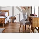 Marlene Upholstered Chair with Oak Legs in Grey Velvet