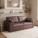 Marley 2 Seater Modular Sofa in Oslo Chestnut Leather - Group 8