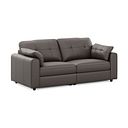 Marley 2 Seater Modular Sofa in Oslo Elephant Grey Leather - Group 8