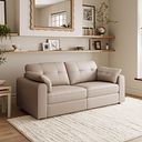 Marley 2 Seater Modular Sofa in Oslo Mushroom Leather - Group 8