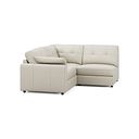 Marley 3 Seat Left Hand Modular Corner Sofa in Oslo Bone China Leather - Group 6