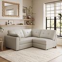 Marley 3 Seat Left Hand Modular Corner Sofa in Oslo Bone China Leather - Group 6